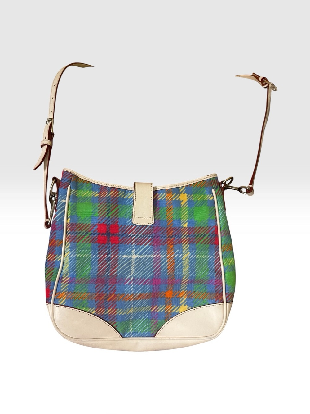 Dooney & Bourke Vintage Blue Picnic Tattersall Crossbody Bag - Picture 3 of 6